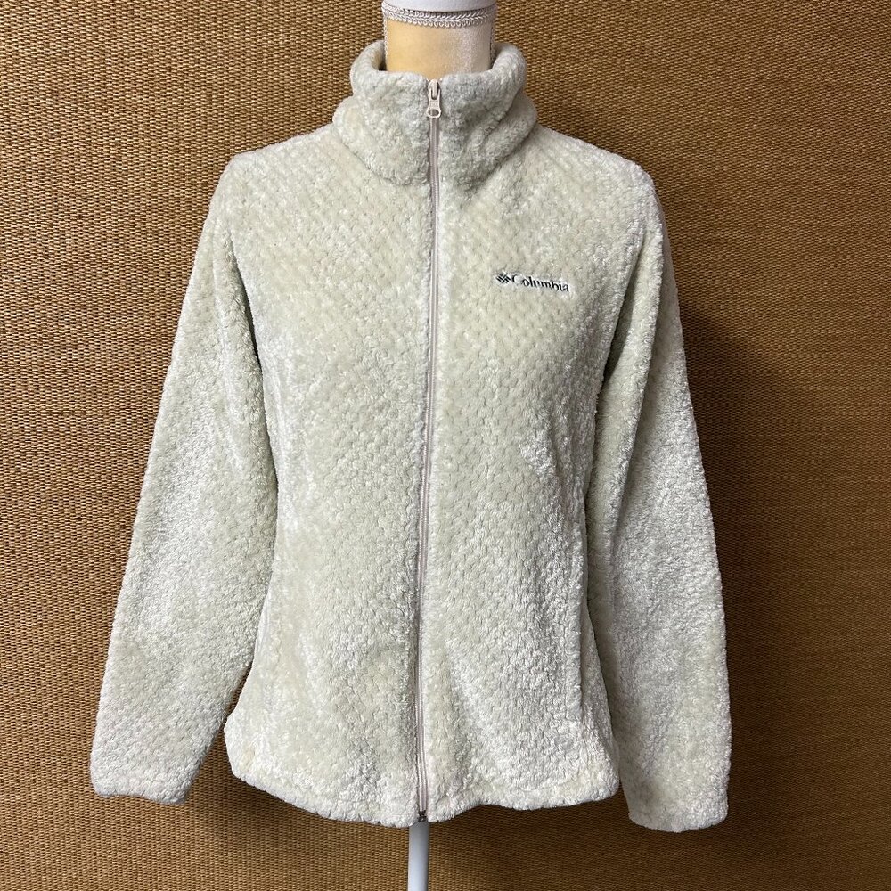 Columbia Jacket Women’s Medium Beige Textured Fleece READ
